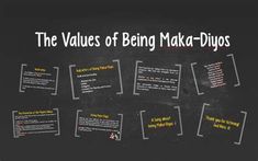 the value of being maka - dupos written on a blackboard with sticky notes