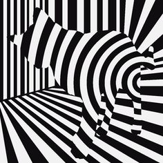 an abstract black and white image with lines going through it in the shape of a tunnel