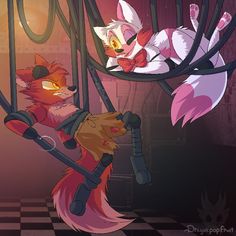 Foxy x mangle es encerio!? Que no ven la cara de disgusto de Foxy que horror Ceiling, Black