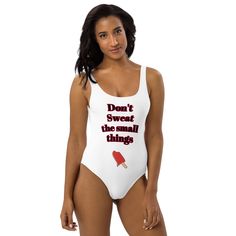 This one-piece swimsuit for all figures will bring out your best features. Enjoy the smooth fabric and the flattering design, and show it off by the sea or pool! * 82% Polyester, 18% Spandex * Fabric weight: 6.78 oz/yd² (230 g/m weight may vary by 5% * Chlorine-resistant fabric * Cheeky fit with a scoop neckline and a low scoop back * Zig-zag stitching * Double-layer front  * Four-way stretch material stretches and recovers on the cross and lengthwise grains This product is made especially for you as soon as you place an order, which is why it takes us a bit longer to deliver it to you. Making products on demand instead of in bulk helps reduce overproduction, so thank you for making thoughtful purchasing decisions! Trendy One Pieces For Poolside And Beach Season, Trendy One-pieces For Poolside And Beach Season, Fitted One-piece Bodysuit For Sunbathing, Trendy One-piece Swimwear For Beach Party, Trendy One-piece Stretch Swimwear, Casual One-piece With Lined Body For Pool, Casual Beach One-piece With Lined Body, Casual Lined One-piece For Pool, Trendy Sleeveless One Piece For Pool