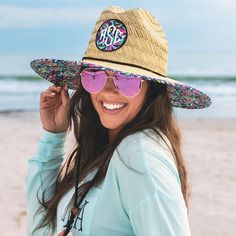 This classic straw hat in navy floral is the perfect accessory for your next vacation to the beach or lake! Beachwear Sun Hat With Upf 50+ For Beach Season, Beachwear Sun Hat With Upf 50+ For Vacation, Beach Season Hats With Upf 50+ For Sunbathing, Beachwear Sun Hat With Uv Protection For Beach Season, Beachwear Sun Hat With Uv Protection, Beach Season Sunbathing Hat With Upf 50+, Trendy Hats With Uv Protection For Beach Season, Upf 50+ Hats For Beach Season Sunbathing, Upf 50+ Hats For Beach Season And Sunbathing