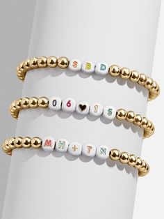 Custom Pisa Bracelet - White/Multi Childhood Friendship, Rainbow Letters, Wrist Stacks, Sitewide Sale, 18k Gold Earrings, Enamel Beads, Pink Phone Cases, Custom Pendants, Bracelet Collection