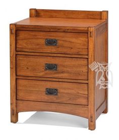 a small wooden chest with three drawers