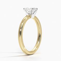 Oval Shaped 2mm Comfort Fit Solitaire Engagement Ring - 18K Yellow Gold. This classic four-prong solitaire engagement ring has a rounded inside edge for increased comfort. 14k Gold Solitaire Ring With Classic Cut, Classic 14k Gold Diamond Ring With Tension Setting, Classic Round Ring With Prong Setting, Classic Ring With Prong Setting For Promise, Classic Promise Ring With Classic Cut, Classic Gold Wedding Ring With Single Diamond, Solitaire 14k Gold Wedding Band, Classic Round Rings With Prong Setting, Classic Round Rings With Single Diamond