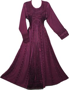 Find ideas๏ฟฝand inspiration for Boho Maxi Dress Winter Festive MAGENTA Long Sleeve Corset Medieval Embroidered, Women's Dresses Modern Medieval Fashion, Medieval Dresses, Long Sleeve Corset, Purple Long Sleeve Dress, Embroidered Fashion, Gown Ideas, Maxi Dress Winter, Dress Winter, Witch Outfit