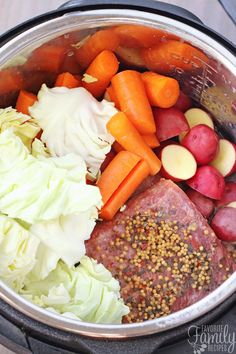 the food is prepared and ready to be cooked in the crock pot for dinner