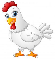 cartoon chicken with big blue eyes on white background stock photo - 957982