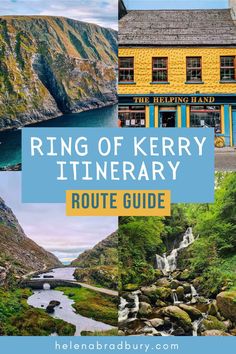 the ring of kerry itinerary with text overlay that reads route guide to ring of kerry itinerary