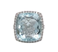 an aqua topazte and diamond ring, by van cleef & co