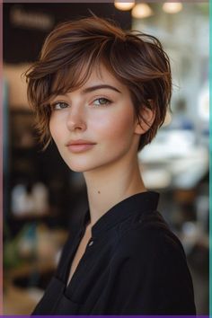 Discover 25 fresh hairstyles for growing out bangs! From chic updos to effortless waves, transform your awkward fringe into your favorite feature. Growing Out Bangs, Shaggy Hair, Shag Haircuts, Style Goals, Hair With Bangs, Shag Haircut, Short Wavy, Pixie Haircuts