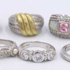 Big Group Lot Of 13 Judith Ripka Rings In 925 Sterling Silver. Total Weight Of Lot 108.9 Grams. Ring Size 6", 7", 7.25" Big Group, Judith Ripka, Womens Jewelry Rings, Silver Color, Ring Size, 925 Sterling Silver, Women Jewelry, Size 6, Sterling Silver