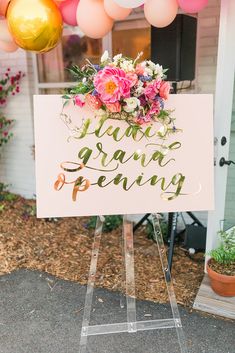 a sign with flowers and balloons in the background that says, i have grown growing on it