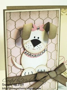 a close up of a dog on a card