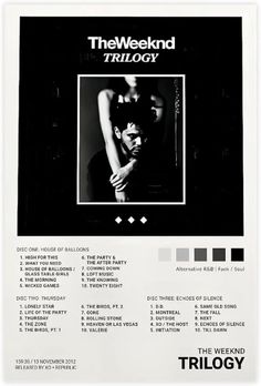 the weeknd's poster for their new album, trilocy on itunes