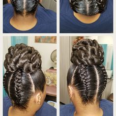 Formal Braided Updo Black Hair, Braided Bun Black Hair, Unisex Hairstyles, Goddess Cornrows, Braids 2024, Black Braided Updo, Beehive Hairstyles, Creative Braids