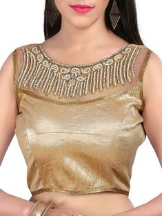 Golden Blouse, Net Blouses, Gold Brocade, Indian Outfits, Saree Blouse, See It, Antique Gold, Blouse Designs