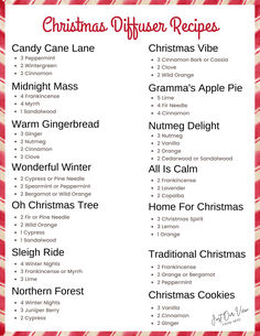 Our all-time favourite Essential oils diffuser blends for the holidays! Make your home smell like Christmas anytime with these yummy, warm, comforting scents of the magical season. Grab your free printable PDF now! Diffuser Blends With Christmas Spirit, Essential Oils Mixing Chart, Calming Doterra Diffuser Blends, Yl Christmas Spirit Diffuser Blends, Christmas Tree Diffuser Blend Doterra, Christmas Doterra Diffuser Blends, Eucalyptus Essential Oil Diffuser Blends, New Years Essential Oil Diffuser Blends, Winter Aromatherapy Blends