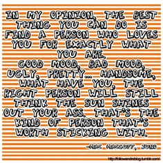 an orange and white striped background with the words in my opinion, the best thing you can