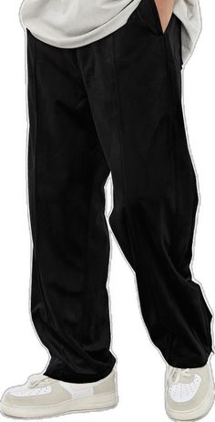 Stretch Wide Leg Pants For Streetwear, Casual Flare Bottoms For Streetwear, Solid Color Full Length Wide Leg Pants For Streetwear, Wide Leg Full Length Pants For Streetwear, Black Flare Bottoms For Streetwear, Fitted Wide Leg Sweatpants For Streetwear, Flare Pants With Pockets For Streetwear, Mens Trends, Mens Trousers