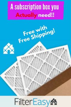 a box of air filters with the words free shipping on it and an image of two boxes