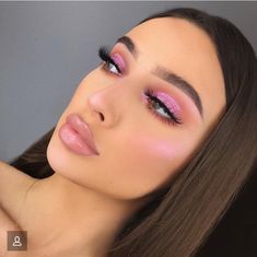 Rosa Make-up, Makeup 2018, Eye Makeup Looks, Pink Eyeshadow, Pink Makeup, Makeup Goals, Her Eyes