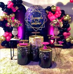 an event with balloons and decorations