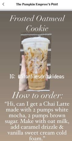 an instagram page with the text how to order starbucks coffee