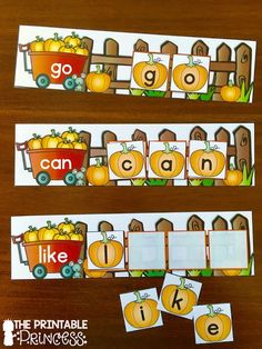 pumpkin themed printable name cards for the letter g