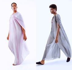 TOME 2018 Spring Summer Womens Lookbook Presentation - New York Fashion Week NYFW - Rainbow Stripes Dimensional Organic Shape Sculptural Accordion Pleats Folds Sheer Chiffon Drawstring Lace Up Sash Waist One Shoulder Drapery Knitwear Ribbed Ruffles Flounce Tie Up Waist Knot Wrap Plaid Tartan Check Long Sleeve Blouse Shirt Skirt Frock Maxi Dress Cape Wide Leg Trousers Palazzo Pants