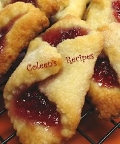 several pastries sitting on top of a cooling rack with the words cooked's recipes below them