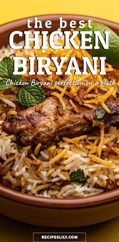 the best chicken biryani recipe on a plate