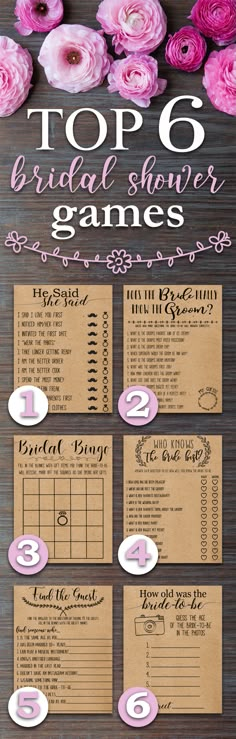 the top 6 bridal shower games