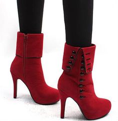 Heel Height: 10 cm Platform Height: 2 cm Shaft: - cm Round: - cm Color: Black, Red Size: 35, 36, 37, 38, 39 Size Note: We send CN size, if your foot is a little wide and fat, we suggest you choose 1 size larger. Size Guide: Euro/CN 34 = US 3 = 22cm (Foot width=8-8.5cm) Euro/CN 35 = US 4 = 22.5cm (Foot width=8.5cm) Euro/CN 36 = US 5 = 23cm (Foot width=8.5-9cm Euro/CN 37 = US 6 = 23.5cm (Foot width=9cm) Euro/CN 38 = US 7 = 24m (Foot width=9-9.5cm) Euro/CN 39 = US 8 = 24.5cm (Foot width=9.5cm) Euro Red High Heel Platform Boots For Winter, Red High Heeled Boots For Winter, Red High Ankle Heeled Boots For Winter, Red Fitted Platform Boots For Winter, Red High Ankle Heels For Winter, Red Fitted Winter Platform Boots, High Heeled Ankle Boots, Suede High Heel Boots, Mode Shoes