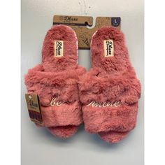 New Women's Deluxe Memory Foam By Dearforms Faux Fur Slide Slip On Slippers Comfort * Large 9-10 *Pink - Plush Upper With Embroidered Detail “ Be Mine” & Pink Hearts Trim *Jersey Lining And Plush Sock. *No Sweat Comfort- These Slippers Feature Breathable, Temperature Regulating Df Adapt Technology, Essential For Keeping Feet Dry, Never Sweaty All Day Long. * Memory Foam Insole Adds Extra Comfort * Easy On/Off Design With Indoor/Outdoor Bottom. *Machine Washable For Long Lasting Freshness. ** Dis Pink Synthetic Winter Slippers, Pink Synthetic Slippers For Indoor Use, Pink Flat Synthetic Slippers, Slip On Slippers, Faux Fur Slides, Slide Slippers, Pink Fur, Pink Faux Fur, Pink Hearts