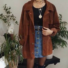 Mode Hippie, Outfits 90s, Look Retro, Brown Jacket, 가을 패션, Mode Inspiration, Looks Vintage, Retro Outfits, 90s Fashion