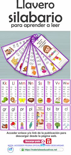 the spanish language poster with pictures of children's words and numbers on it, which are