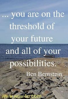 a quote from ben berstein on the ocean with rocks and water in the background