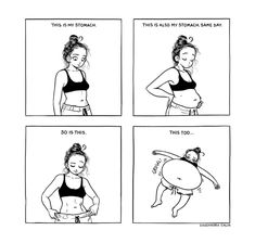 a comic strip showing how to use the same amount of stomach fats as an exercise