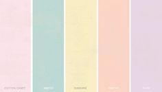 pastel color swatches with the words cotton candy written on them