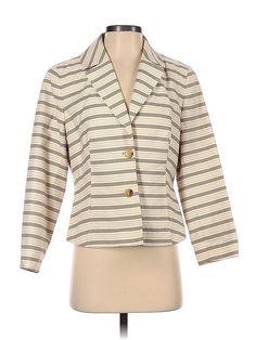 Doncaster Collection Blazer Size: 0 Jackets & Outerwear - used. 100% COTTON, Stripes | Doncaster Collection Blazer Jacket: Ivory Stripes Jackets & Outerwear - Size 0 Ivory Blazer, Striped Jacket, Outerwear Jackets, Blazer Jacket, Jackets For Women, Stripes, Blazer, Handbags, For Women