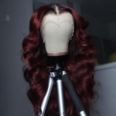 Natural Looking & High-Quality Wigs For Beginners. The most natural realistic knotless Wig! SKU: SN018- Loose Wave Hair Material: 100% Virgin Human Hair Hair Color: Black Roots Ombre Burgundy (#1B/99J) Hair Density: 200% Base Construction: 13x4 Lace Front Wig with Secure Elastic Band Lace Type: Regular light brown lace Cap Size: Average, can fit 21.5 Inch - 23 Inch Baby Hair: Around the perimeter Lightly Pre-plucked & Bleached Knots: Single knots in front, Double sealed knots whole head Lux Hair, Ombre Burgundy, Hair Colorful, Red Wig, Black Roots, Wig Styling, Loose Waves Hair, Human Virgin Hair, Burgundy Hair