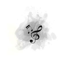 the music note is painted in black and white