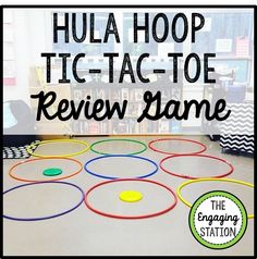 the hula hoop tic - tac - toe review game is on display