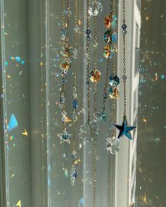 Upcycle Crystal Chandelier, Bright Windowless Bathroom, Aquatic Home Decor, Astronomy Inspired Room, Adhesive Stained Glass Window Film, Starry Room Decor, Practical Magic Room Aesthetic, Ceiling Decor Aesthetic, Light Witch Aesthetic Bedroom