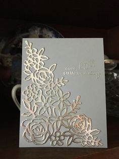 a close up of a card on a table