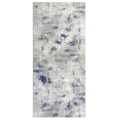 an abstract rug with blue and white colors