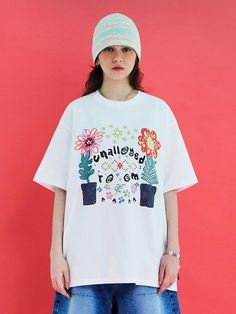 This is a comfortable and casual t-shirt that is made out of high quality cotton 100% fabric. With design detail of semi oversized silhouette, graphic artwork print on the front, and woven logo label detail,  it gives a trendy and casual look.- Semi oversized silhouette- Graphic artwork print on the front- Woven logo label detail- Tentar and tumble washed fabric Multicolor Print Cotton T-shirt For Streetwear, Multicolor Cotton T-shirt With Logo Print, Multicolor All Over Print Streetwear T-shirt, Cotton T-shirt With Multicolor Graffiti Print, Multicolor Graffiti Print Cotton T-shirt, Graphic Artwork, Oversized Silhouette, Casual T Shirts, Artwork Prints