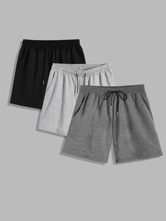 Multicolor Casual   Polyester Colorblock Track Shorts Embellished Slight Stretch Summer Men Bottoms Athletic Shorts Outfit School, Athletic Shorts Outfit, Lululemon Outfits, Drawstring Waist Shorts, Plain Shorts, Men Plus Size, Track Shorts, Jogger Shorts, Plus Size Shorts