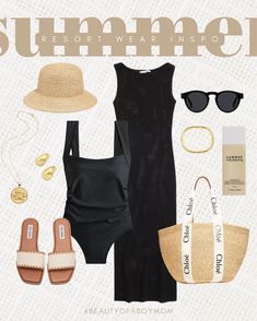 Resort wear outfit Inspo  #LTKOver40#LTKStyleTip#LTKTravel Beach Needs, Postpartum Outfits, Straw Bucket Hat, Post Partum Outfits, Boho Summer Outfits, Spring Outfit Ideas, Swimsuits Outfits, Boho Summer