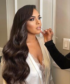 Glam Bride Makeup, Wedding Hairstyles Bride, Glam Hair, Wedding Hair Inspiration, Bride Makeup